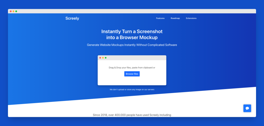 Screely - Screenshot-Tool für Browser Mockups